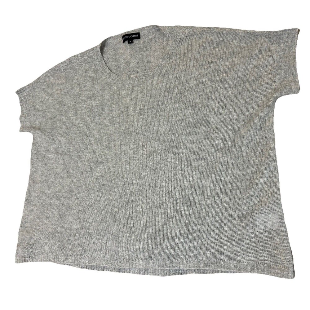Estheme 100% Cashmere Sweater Gray Medium Lightweight Minimalist Quiet Luxury